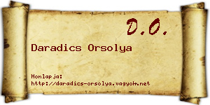 Daradics Orsolya névjegykártya